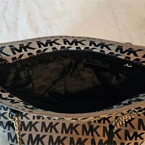Michael Kors Leather-Trimmed Canvas Tote. Excellent Condition!